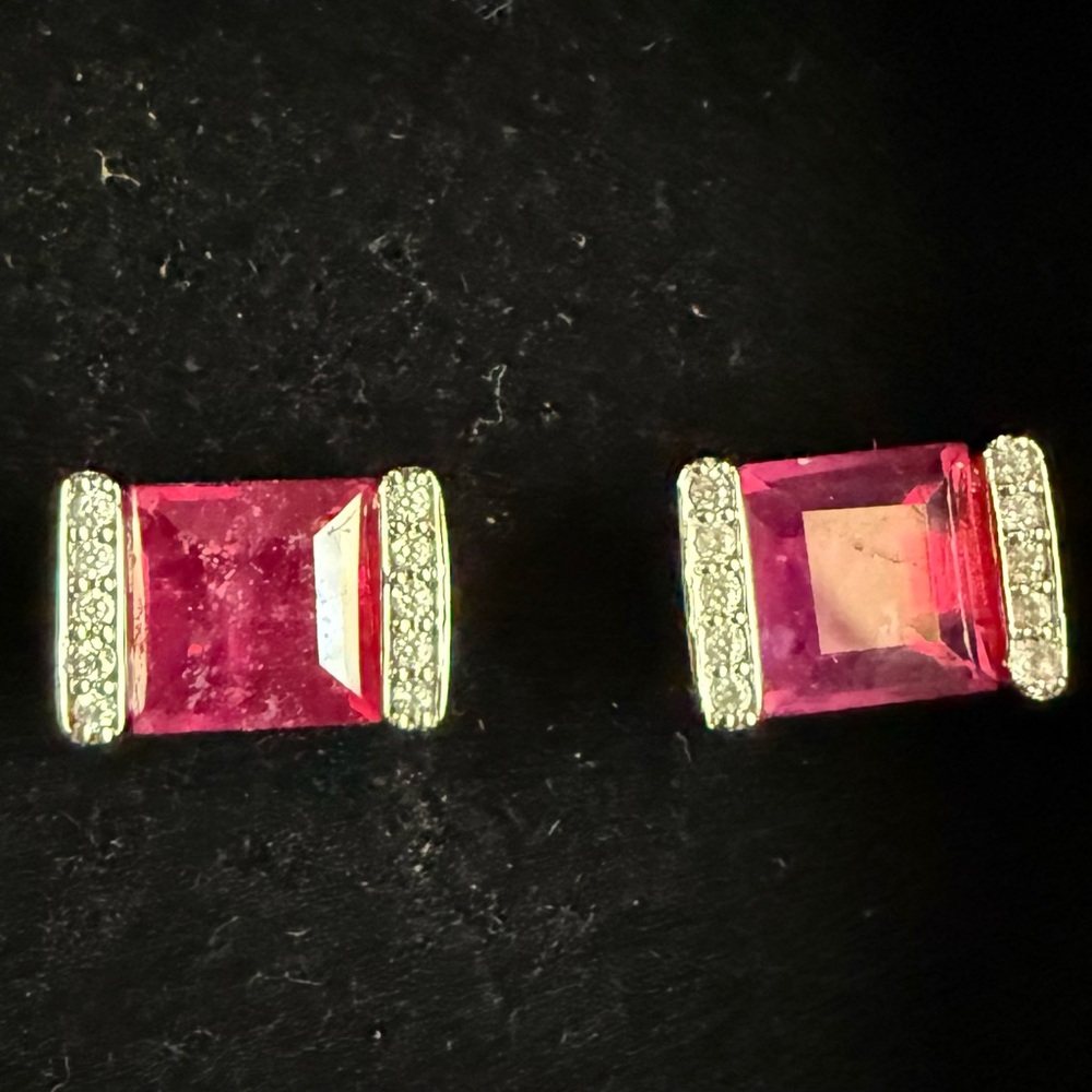 Elegant Stauer Lab-Created Ruby Stud Earrings - image 2